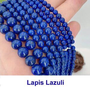 Natural Lapis Lazuli Gemstone Beads  15" Strand